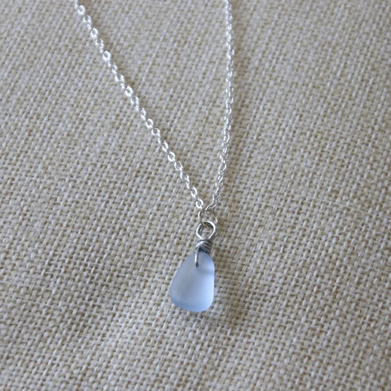 Natural Sea Glass Pendant Necklace