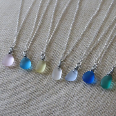 Natural Sea Glass Pendant Necklace