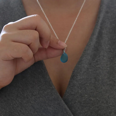 Natural Sea Glass Pendant Necklace