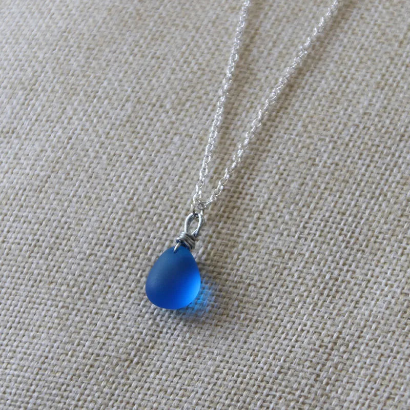 Natural Sea Glass Pendant Necklace
