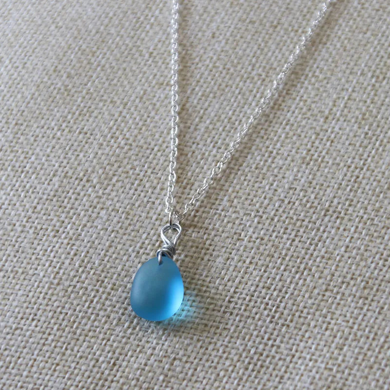 Natural Sea Glass Pendant Necklace