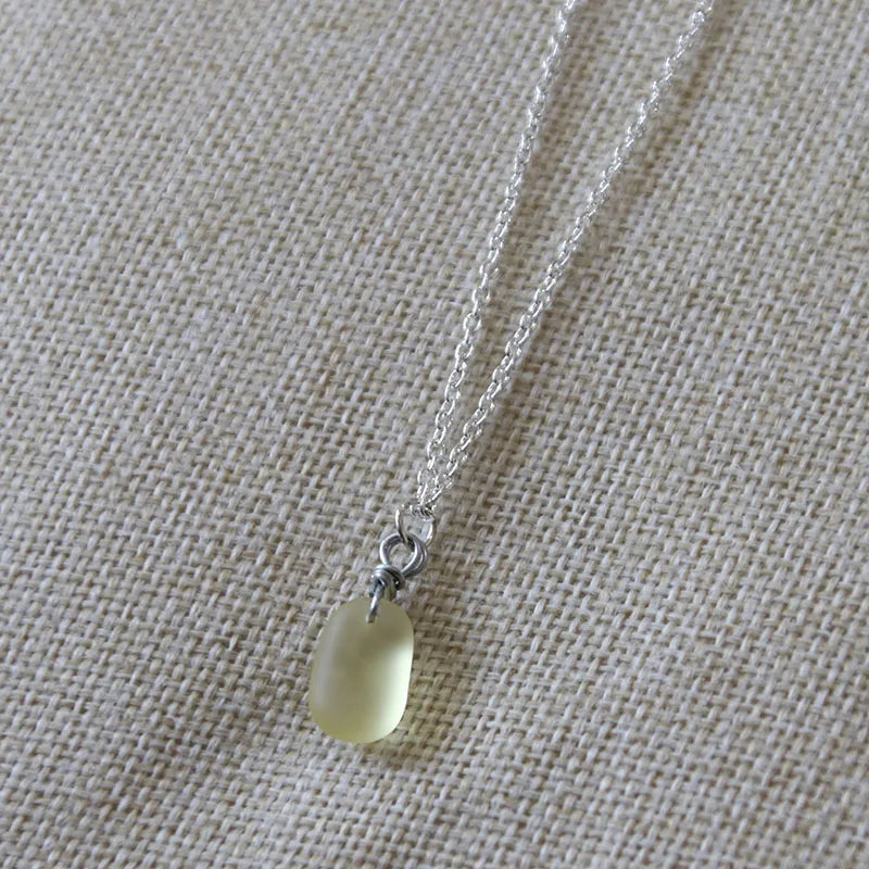 Natural Sea Glass Pendant Necklace