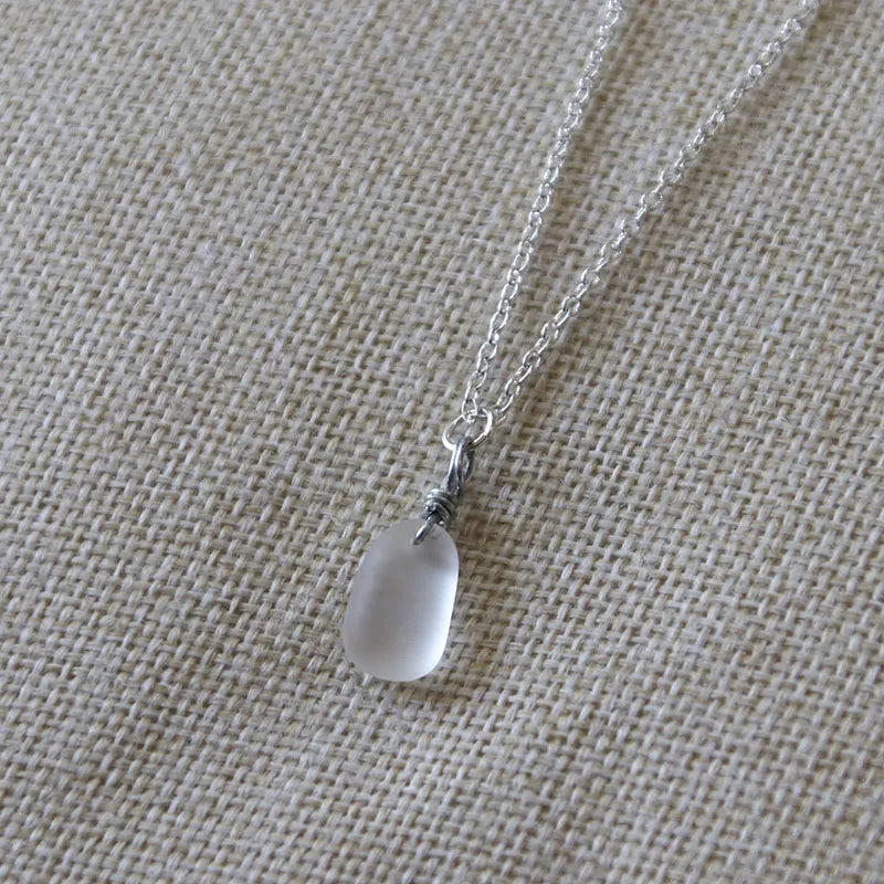 Natural Sea Glass Pendant Necklace