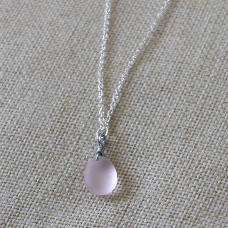 Natural Sea Glass Pendant Necklace