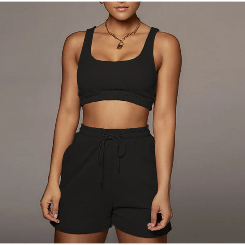 Iris Crop Top & Athleisure Shorts Set