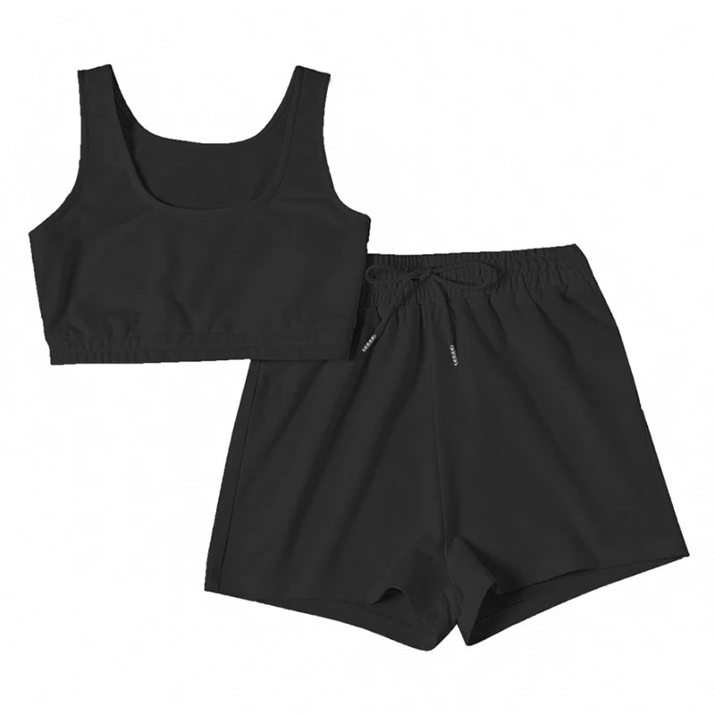 Iris Crop Top & Athleisure Shorts Set