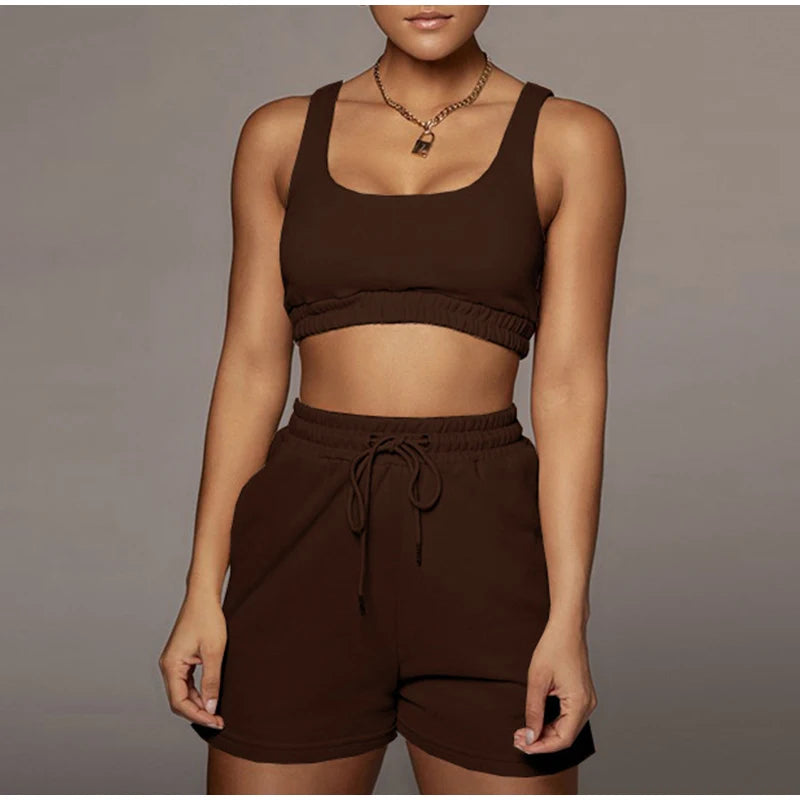 Iris Crop Top & Athleisure Shorts Set