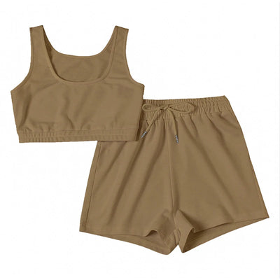 Iris Crop Top & Athleisure Shorts Set
