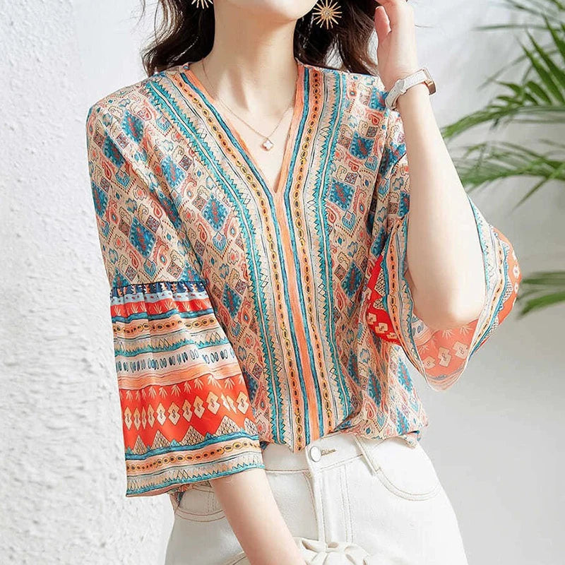 Elthira Flare Sleeve Blouse