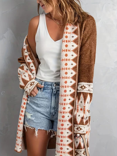 Geometric Print Cardigan