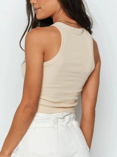Orla White Ribbed Tank Top