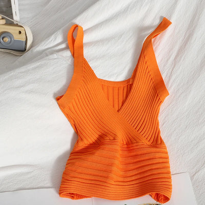 V-Neck Knit Tank Top