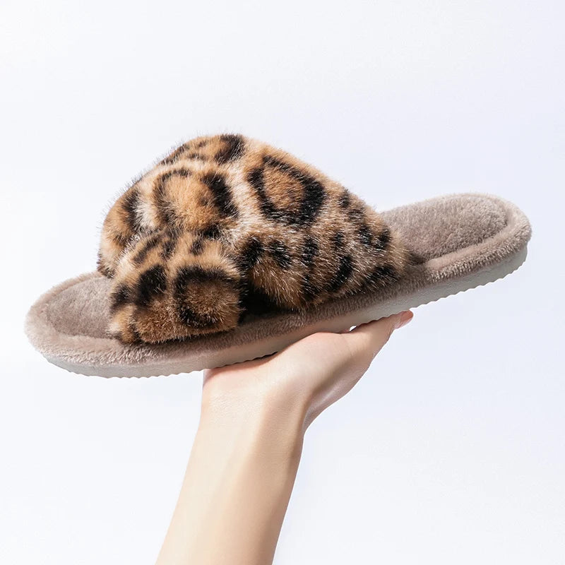 Veloura Open Toe Fuzzy Slippers