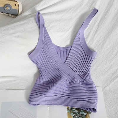 V-Neck Knit Tank Top