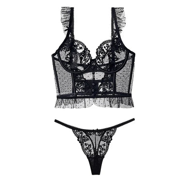Taliah Embroidered Lingerie Set