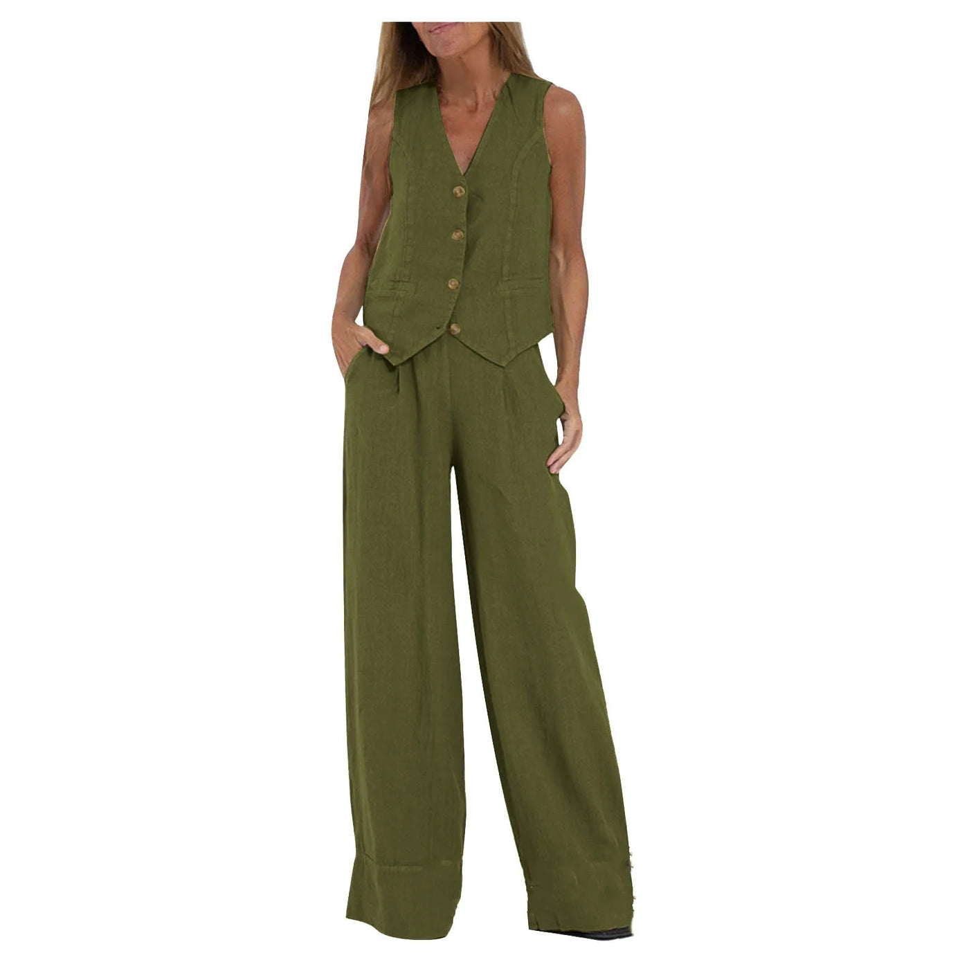 Veyra Vest Shirt & Pants Set