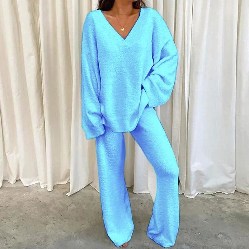 2 Piece V Neck Lounge Set