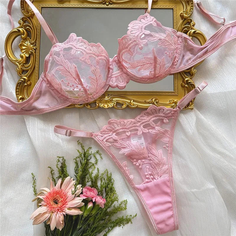 Coral Crush 2 Piece Bra & Underwear Set