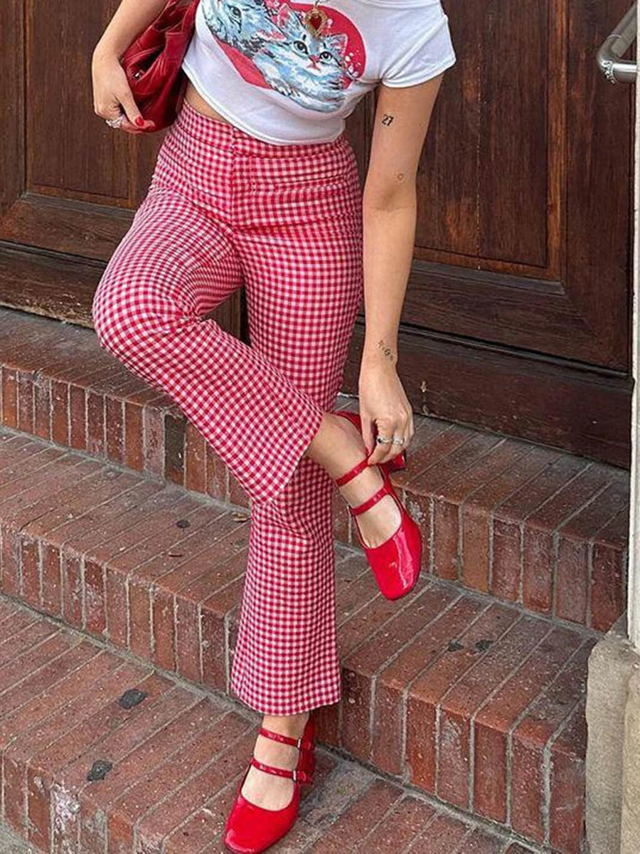 Ilyra Plaid Flare Pants