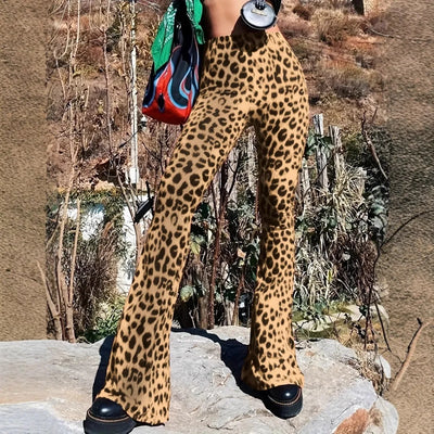 Cheetah Print Flare Leggings