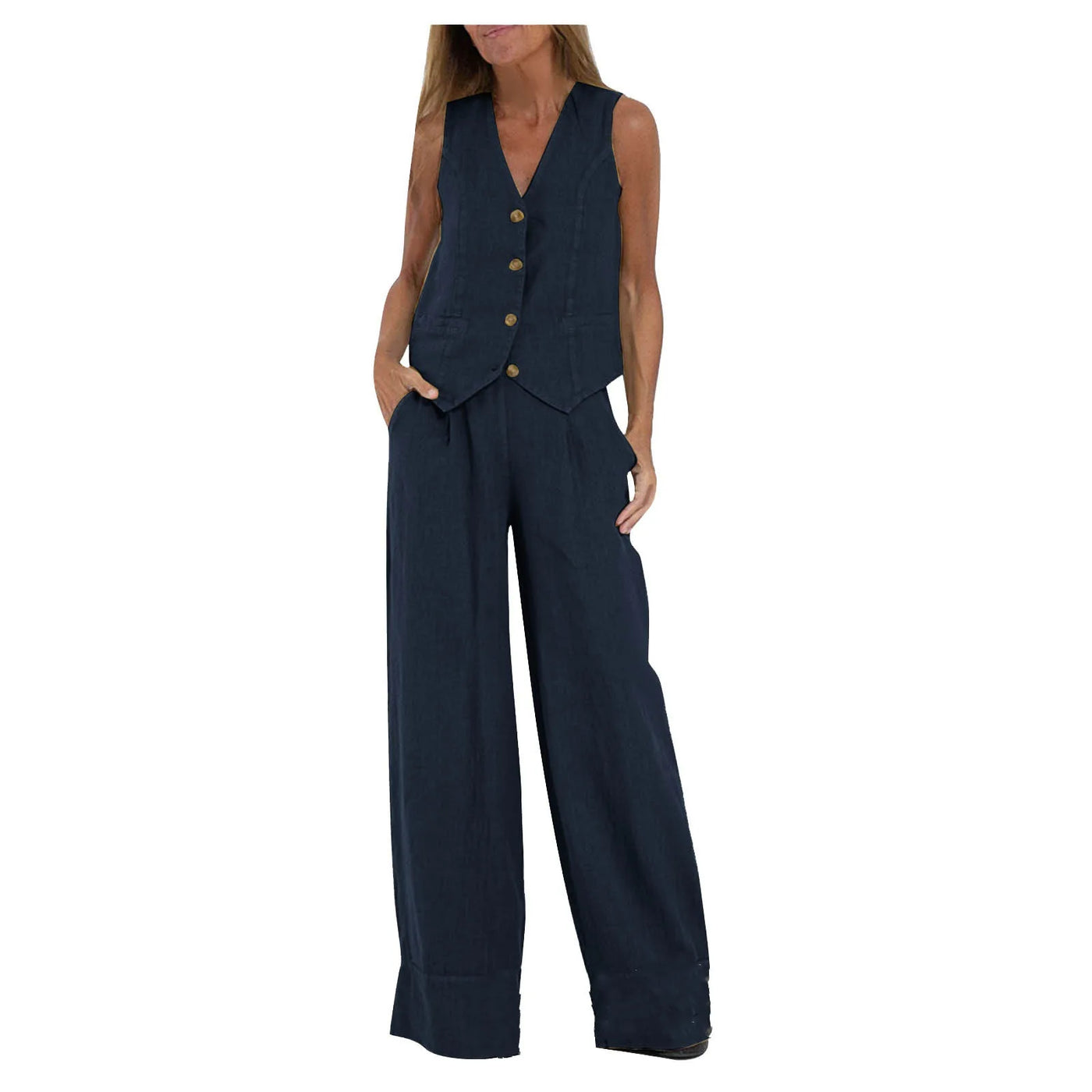 Veyra Vest Shirt & Pants Set