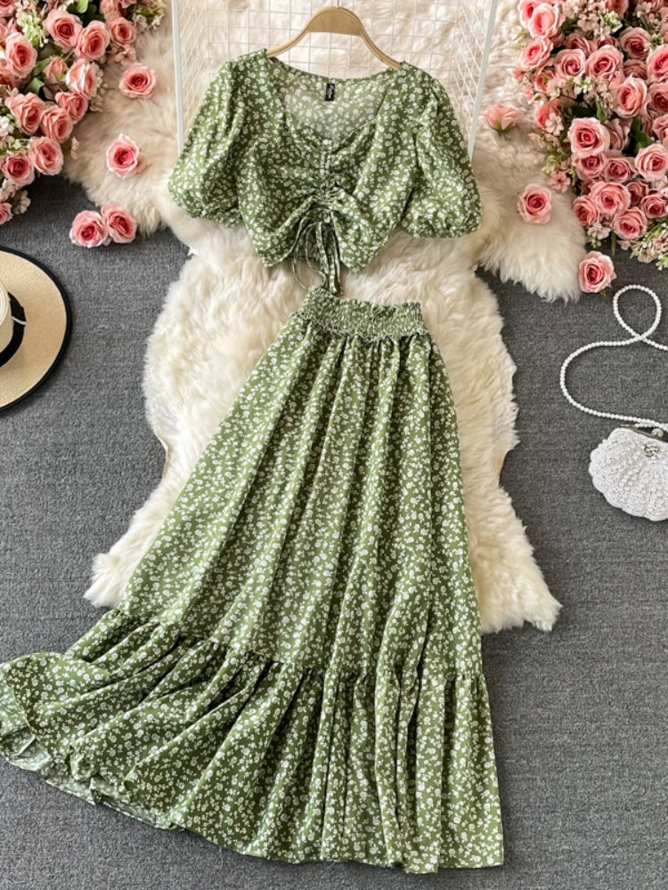 Garden Bloom Top & Maxi Skirt Set