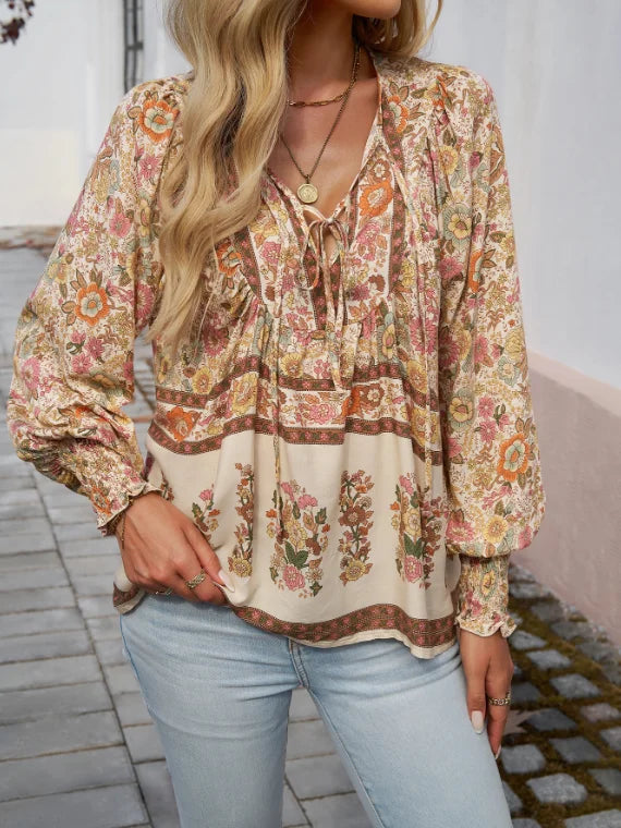 Coral Boho Blouse