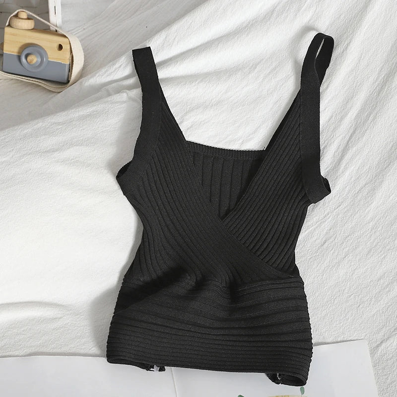 V-Neck Knit Tank Top