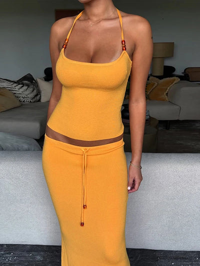 Marigold & Moss Beaded 2 Piece Skirt and Tank Top Set