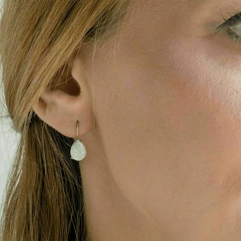 Gold Fire Opal Earrings