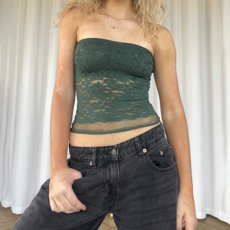 Aquamarine Lace Boho Top