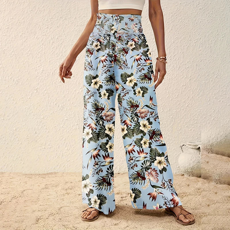 Floral Printed Wide Leg Pants
