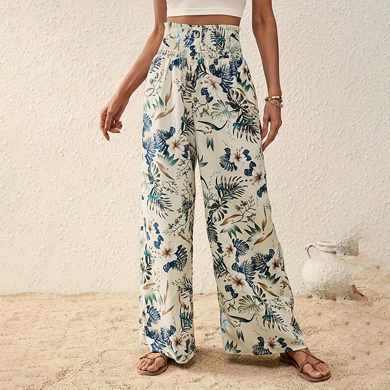 Floral Printed Wide Leg Pants