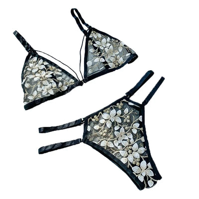 Cherry Blossom Floral Bra & Underwear Set