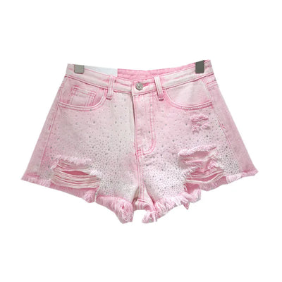 Novaire Bedazzled Denim Shorts