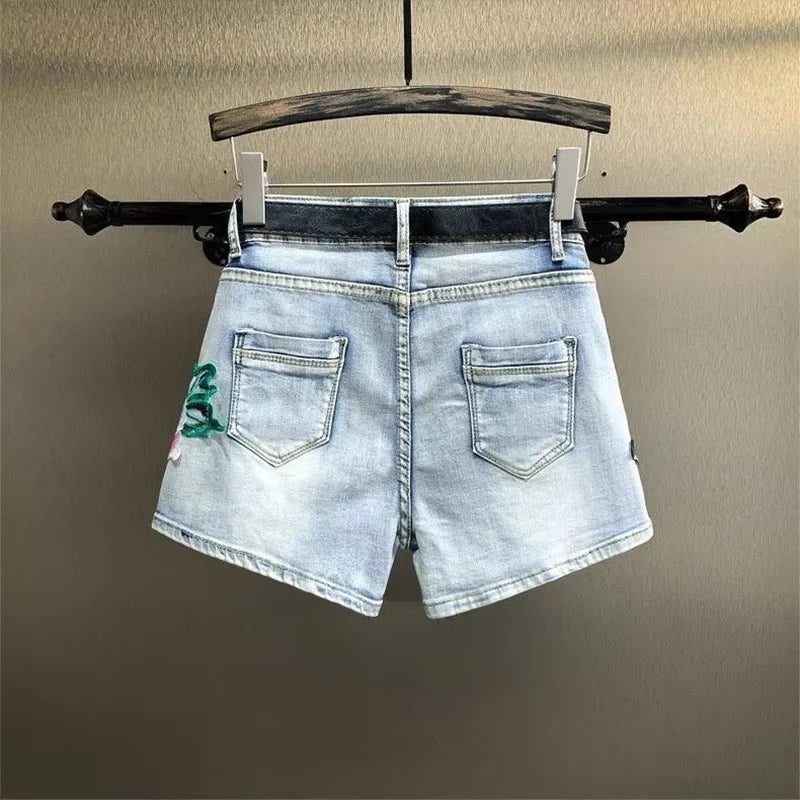 Handmade Fenira Floral Embroidered Shorts