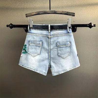 Handmade Fenira Floral Embroidered Shorts