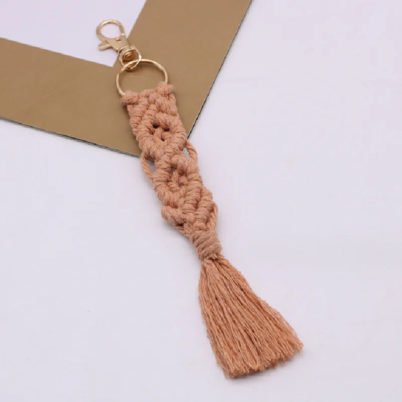 Boho Style Macrame Braided Keychain