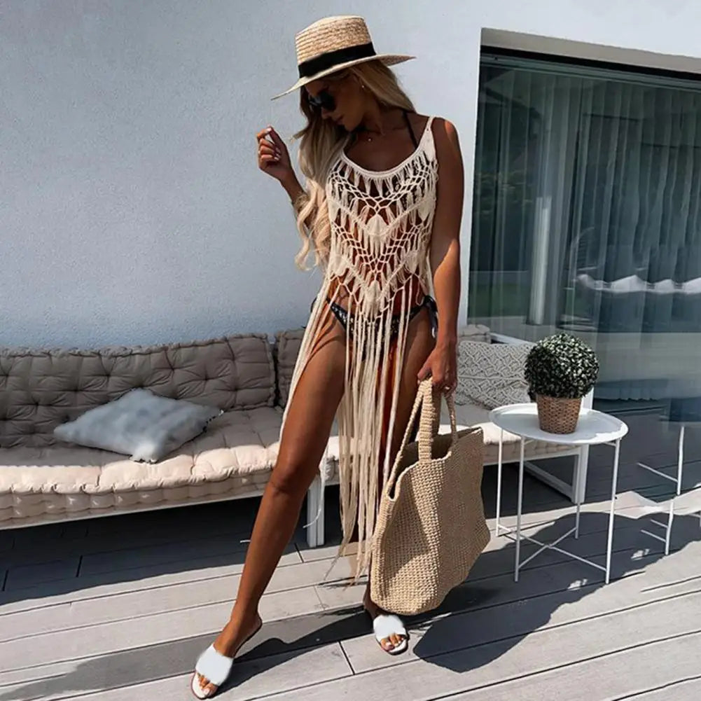 Seabreeze Crochet Tassel Dress