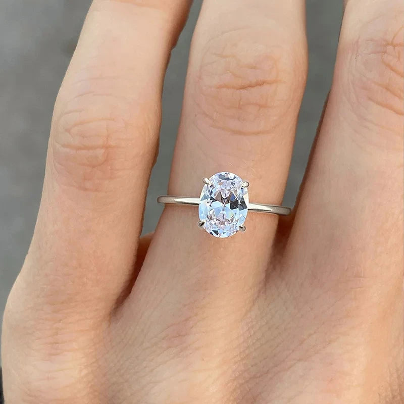 925 Sterling Silver Zircon Ring