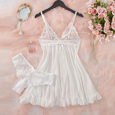 Lace Nightgown & Underwear Set