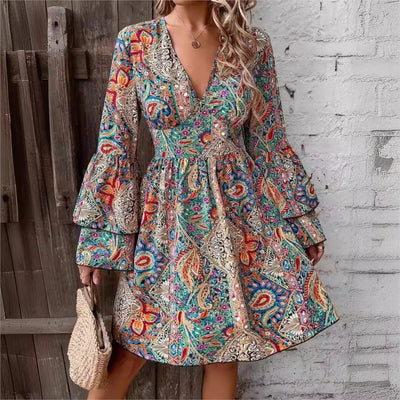 Rustic Paisey Butterfly Sleeve Dress