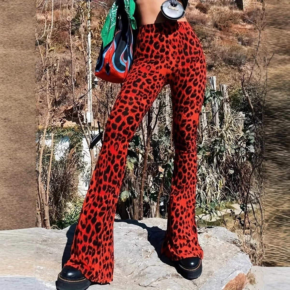 Cheetah Print Flare Leggings