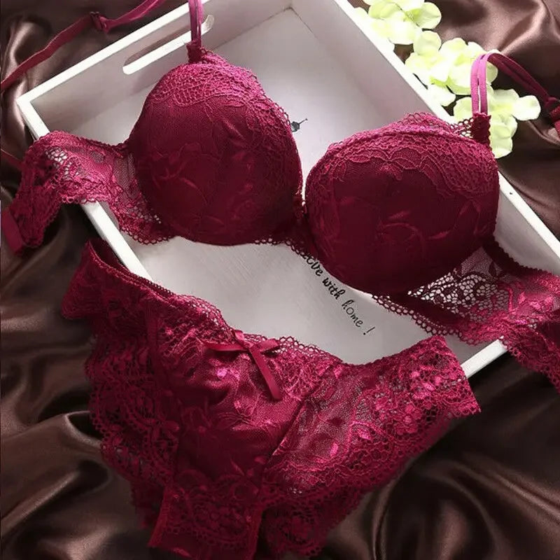 Velour 2 Piece Bra & Underwear Set