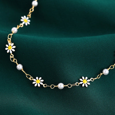 Elegant Daisy Flower Anklet