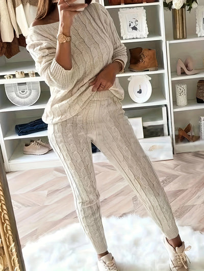 Solid Knitted Matching Two Piece Set