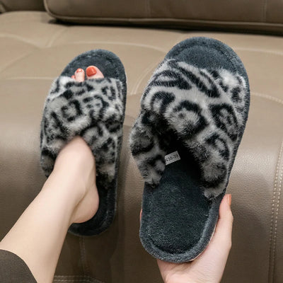 Veloura Open Toe Fuzzy Slippers