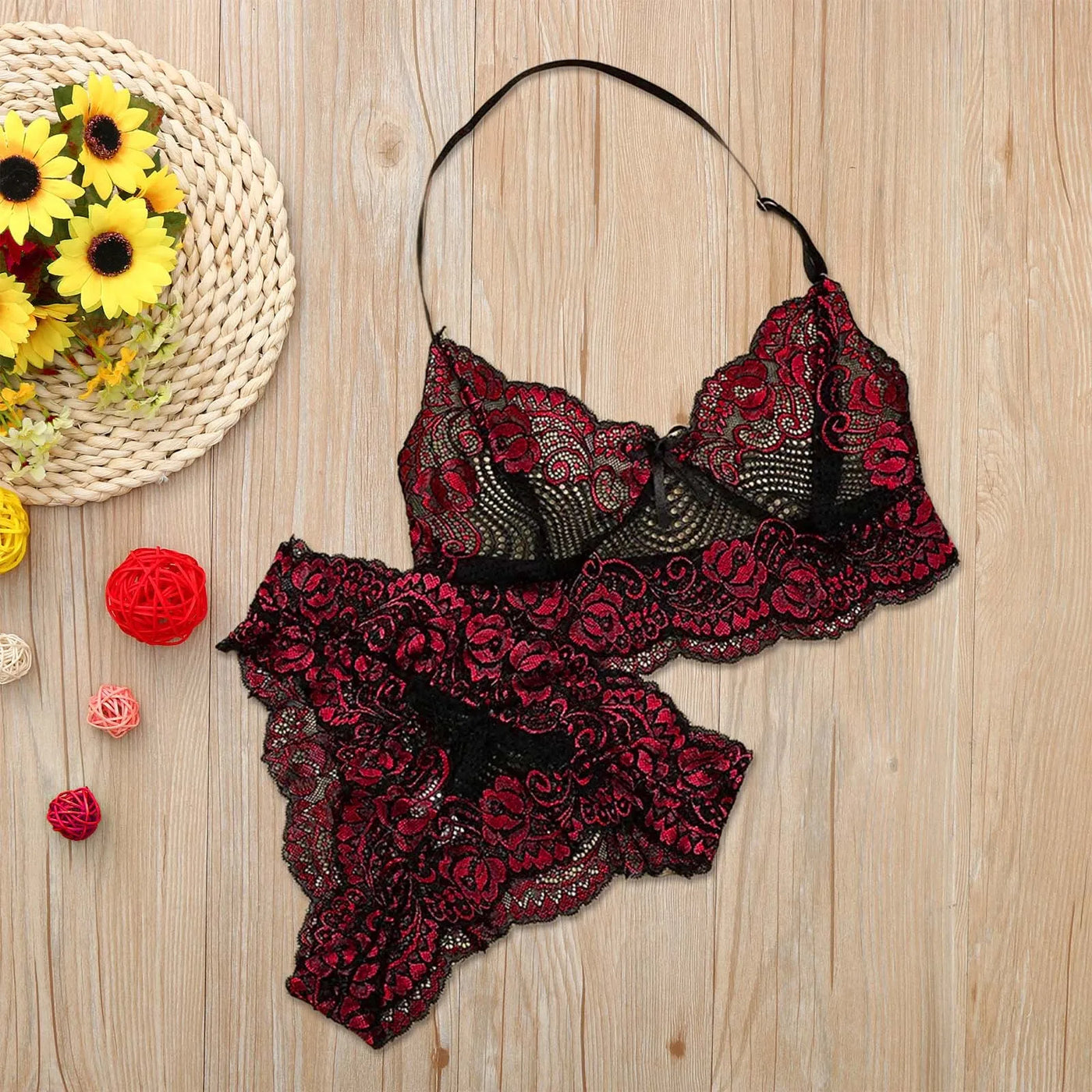 Noxra Lace Bra & Underwear Set