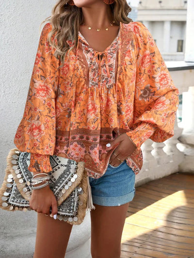 Coral Boho Blouse