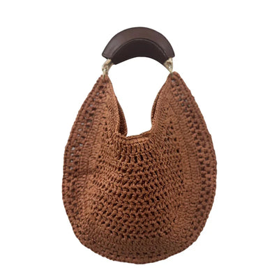 Chic Raffia Crescent Bag